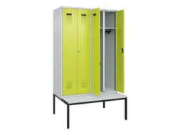 locker met bank,voor scheiding van kleding,HxBxD 2120x1200x815mm,4vak