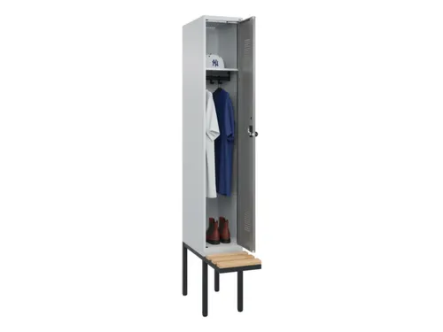locker met bank,HxBxD 2120x300x815mm,1vak,vak B 300mm,draaigrendel