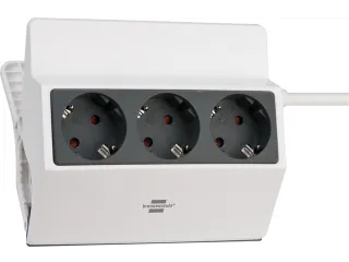 Stekkerdoos Brennenstuhl bureau klembaar 3 voudig 3 meter grijs/wit - 1