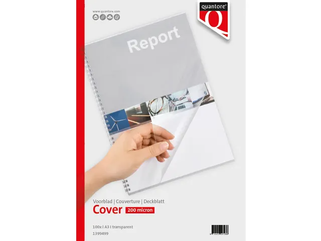 Voorblad Quantore A3 PVC 200 micron transparant Voordeelbundel
