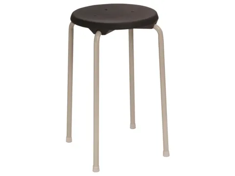 Stapelkruk H 580Mm Zit/onderstel Pu-Zitting Zwart/lichtgrijs