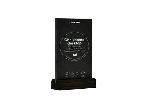 Krijtbord Europel tafelmodel A6 staand zwart