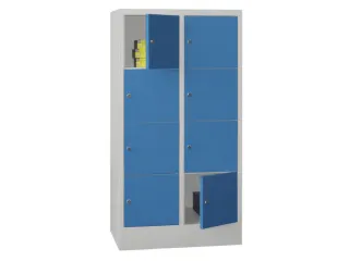 lockerkast,HxBxD 1518x800x500mm,2x4vakken,RAL7035,front RAL5012 - 2