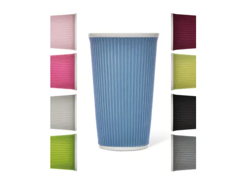 Beker porselein Les Artistes Paris 450ml met siliconen grip ribbel Blu