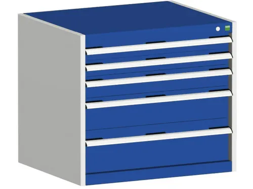 ladekast HxBxD 700x800x750mm 5laden romp RAL7035 front RAL5010
