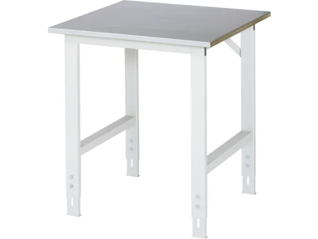 werkbank,HxBxD 760-1080x750x800mm,houtblad,m. zinklaag