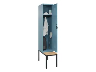locker met bank,HxBxD 2120x400x815mm,1vak,vak B 400mm,draaigrendel - 1