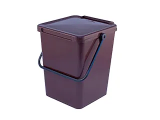 Afvalemmer Minimax Vierkant 10 Liter Bruin - 1