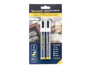 Krijtstift Securit SMA-510 schuin 2-6mm wit blister à 2 stuks - 6