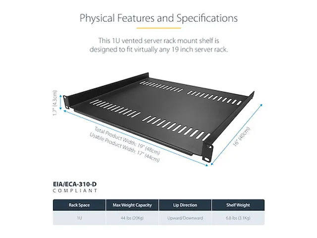 1U Geventileerd Server Rack Schap 16 inch