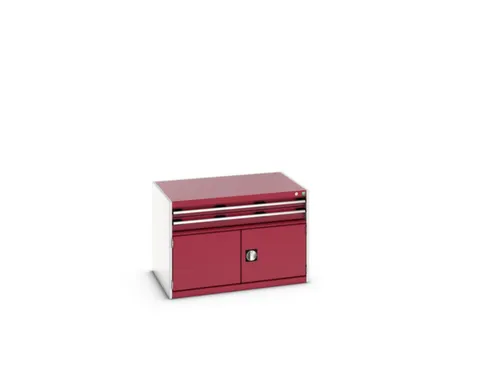 ladekast HxBxD 700x1050x750mm 2laden RAL7035 front RAL3004