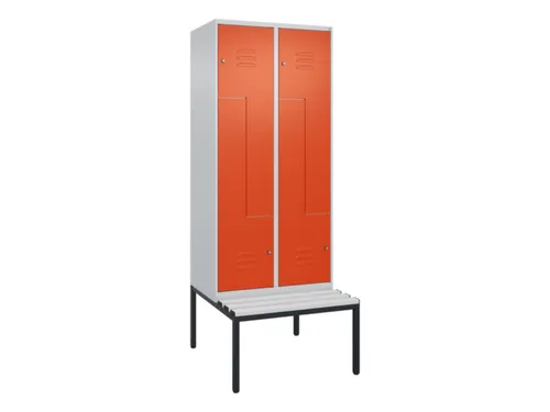 Z-garderobekast,HxBxD 2120x800x815mm,4vak,vak B 400mm,cil.-slot