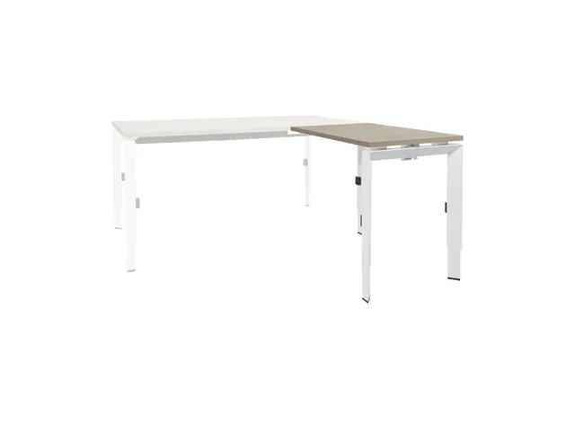 Bureau Linesto N3 aanbouwtafel 80x60cm robson eiken 25mm wit