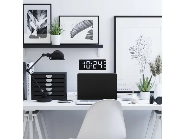 Horloge de table/murale NeXtime Digital Clock White de 27,2 x 10,8 cm