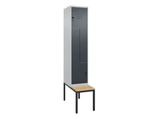 Z-garderobekast,HxBxD 2120x400x815mm,2vak,vak B 400mm,draaigrendel - 1