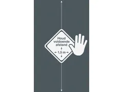 Deurmat Kangaro AFSTAND HOUDEN 90x150cm dikte is 6 mm Antraciet