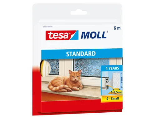Tochtstrip Tesa Moll 05559 i profiel 9mmx6m wit
