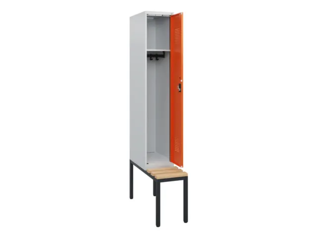 locker met bank,HxBxD 1950x300x815mm,1vak,vak B 300mm,cilinderslot