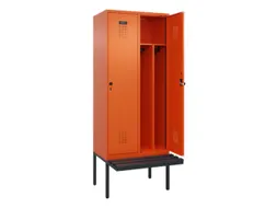 locker met bank,voor scheiding van kleding,HxBxD 2120x800x815mm,2vak