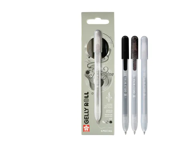 Gelschrijver Sakura Gelly Roll Special 08 klikfunctie set à 3 zilver