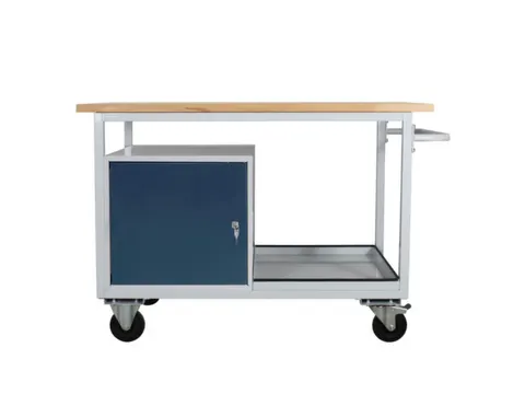 werkbank,verrijdbaar,HxBxD 850x1300x600mm,beukblad,draagverm. 300kg