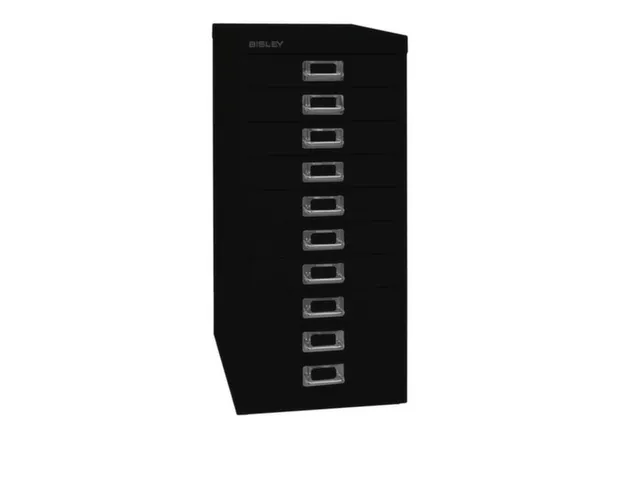 kantoor-ladekast HxBxD 590x278x380mm 10 laden romp + front zwart staal