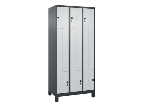 Z-garderobekast,HxBxD 1950x900x500mm,vak B 150/300mm,draaigrendel
