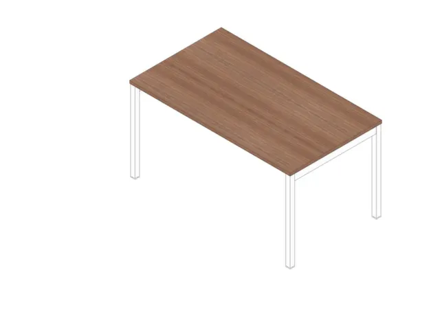 bureau HxBxD 730x1400x800mm blad canaletto-hout 4-voeten wit