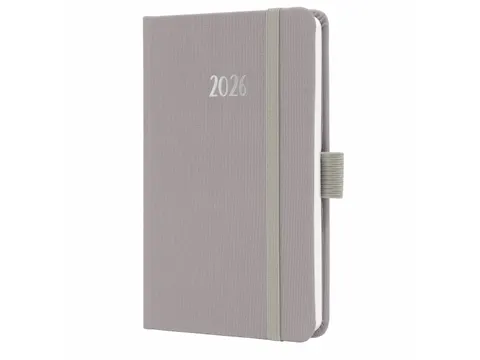 Weekagenda Feel A6 2026 (NL/FR/EN/DU) Pearl Grey Hardcover