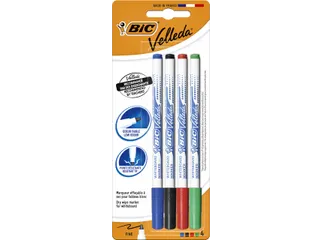 Viltstift Bic Velleda 1721 whiteboard rond fijn assorti 4 Stuks - 1