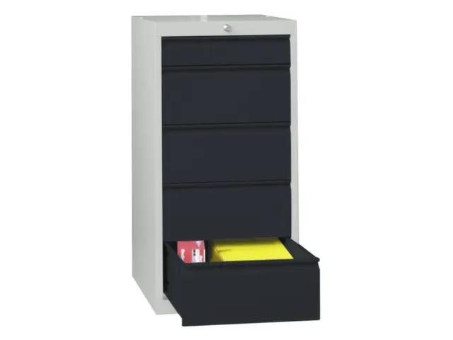 ladekast 1000x500x600mm 5laden cilinderslot RAL7035 front RAL7016