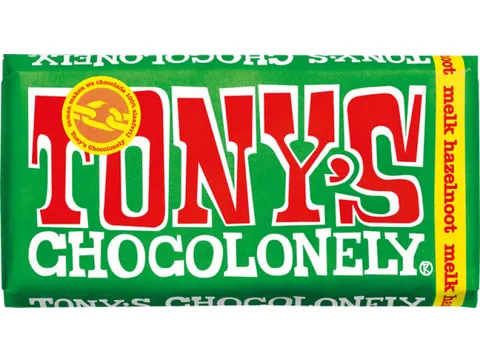 Chocolade Tony's Chocolonely reep 180gr melk hazelnoot