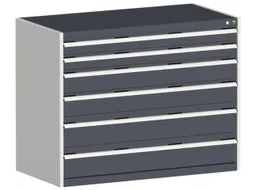 ladekast 1000x1300x650mm 6laden zware lasten RAL7035 front RAL7016