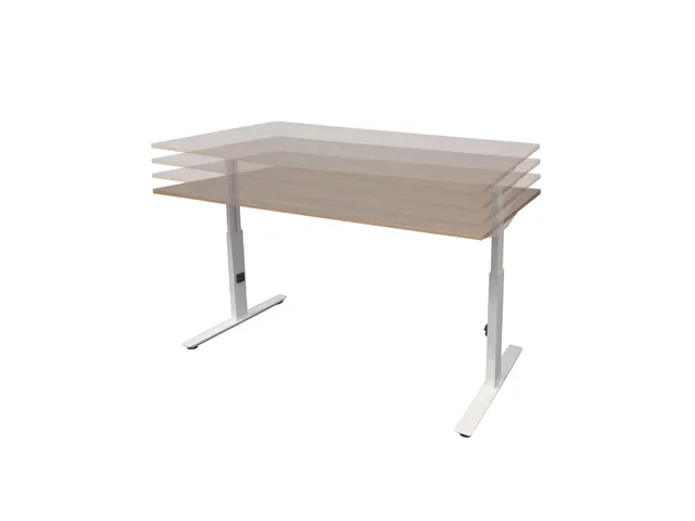 Bureau Linesto Plus Hoogte instelbaar 120x80cm Krijtwit, T-poot Wit
