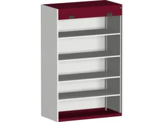 roldeurkast 2000x1300x650mm 4xStalen bodem cil.-slot RAL7035 RAL3004 - 1