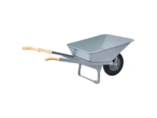 kruiwagen met hoekijzer,90l,HxBxD 810x710x1530mm,staal-bak,grijs,staal - 2