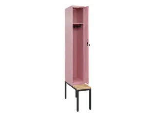 locker met bank,HxBxD 2120x300x815mm,1vak,vak B 300mm,draaigrendel - 2