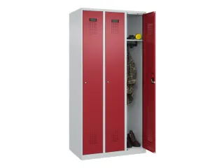 locker,HxBxD 1850x900x500mm,3vak,vak B 300mm,cil.-slot,staand op vloer - 1