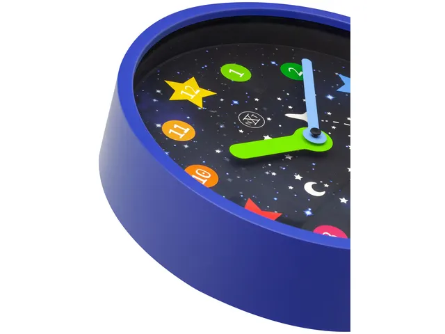 Horloge murale NeXtime 'Apollo' Ø30cm plastique bleu