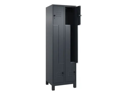 Z-garderobekast,HxBxD 1950x600x500mm,vak B 150/300mm,draaigrendel