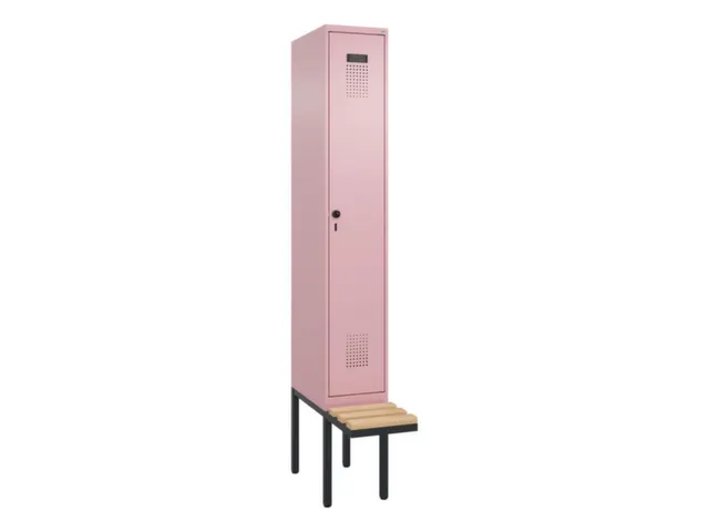 locker met bank,voor scheiding van kleding,HxBxD 2120x300x815mm,1vak