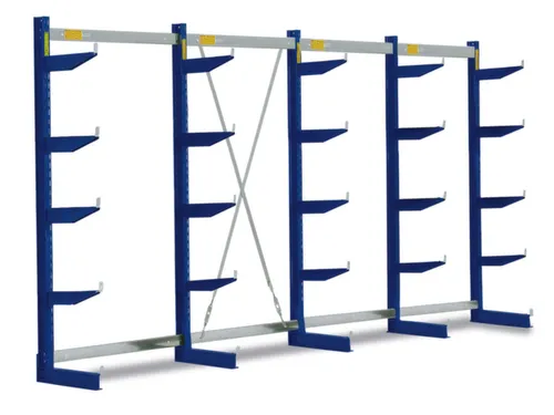 Draagarmstelling 1980x4305x700mm 5etages 700kg/etage Ral5010