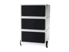 mobiel ladeblok,HxBxD 642x390x436mm,3lade(n),romp wit,front zwart