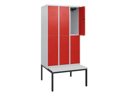 Dubbeldekse dekenkist,HxBxD 1950x900x815mm,3x2vak.,vak B 300mm