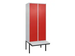 locker met bank,HxBxD 2120x800x815mm,2vak,vak B 400mm,cil.-slot