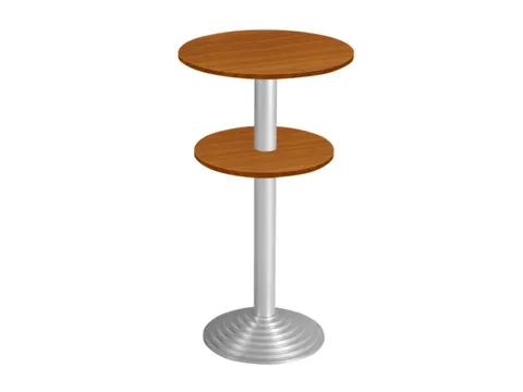 statafel,HxØ 1100x600mm,rond,schotelvoet aluminium-zilver