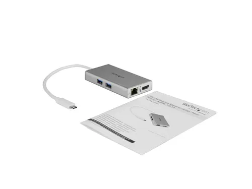 Usb-C Multiport Laptop Adapter 4K Hdmi - Gbe - Usb 3.0 - Zilver & Wit