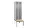locker met bank,voor scheiding van kleding,HxBxD 2120x600x815mm,2vak