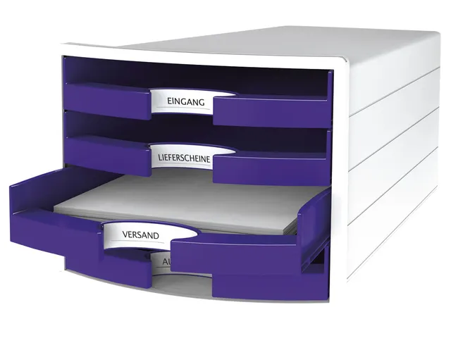 Module tiroirs HAN Impuls 4 tiroirs ouverts violet