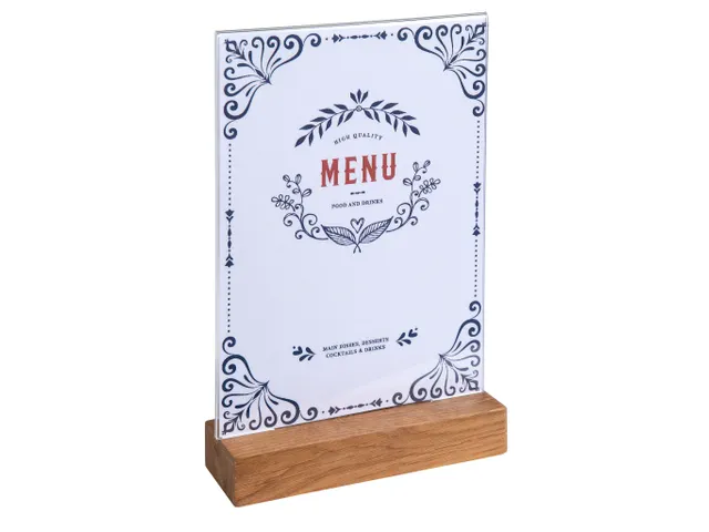 Folderhouder A5 vert icaal houten voet